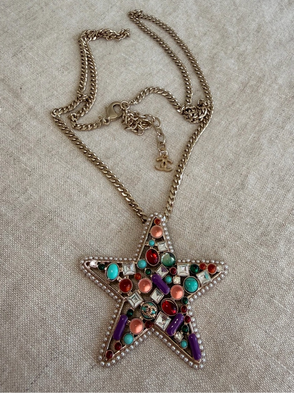 ⭐️Chanel Multicolor Star Pendant Necklace 🦄